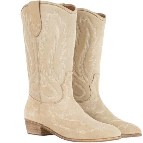 Stivali western beige taglia