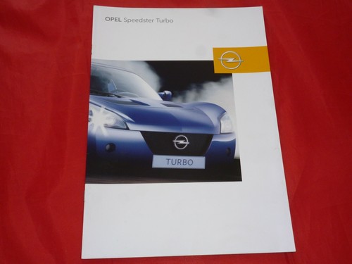 Opel speedster turbo brochure - turbo,