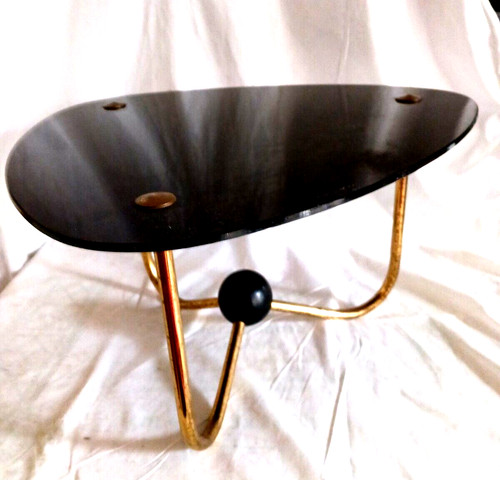 Tavolino fiori vetro nero - tavolino,