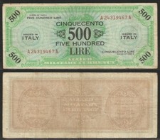 ALLIED MILITARY CURRENCY (AM - LIRE) - 500 Lire 1943 A
