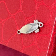 Chiusura antica in oro bianco 18kt carati nuovo per collane o bracciali di perle