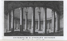 S. STEFANO ROTONDO, INTERNO  , ROMA,   incisione , 1850 + PASSEPARTOUT GRATIS