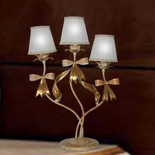 Lume ferro battuto grande classico 3 luci con paralume mod. Fiocco Epoca