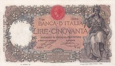 50 LIRE ''BUOI'' 24 APRILE 1918 PERIZIATA