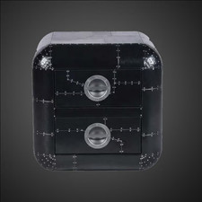 Comodino 2 cassetti nero