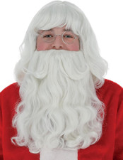 Kit Abito Babbo Natale, Bianco, Con Parrucca E Barba, 38 Cm/15In, Deluxe Hallowe