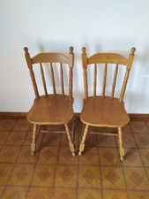 coppia di Sedia Country in legno rustico country old america