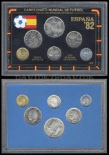 SPAGNA 1980 1981 SERIE COLLEZIONE MONETE CAMPIONATO MONDIALE CALCIO ESPANA 1982