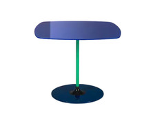 TAVOLINO KARTELL THIERRY KARTELL IN ACCIAIO VERNICIATO E VETRO TEMPERATO BLU HOM