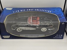 Chevrolet Corvette 1958 Nero 1:18 Motor Max In Box