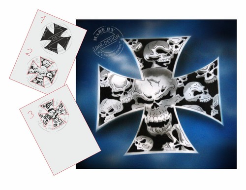 096 skull stencil acrilico - stencil,