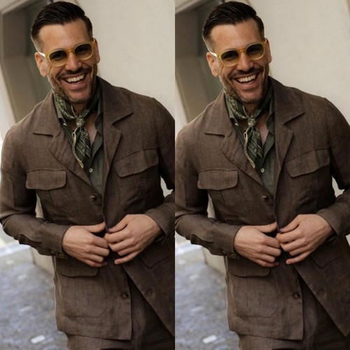 Giacca safari uomo lino
