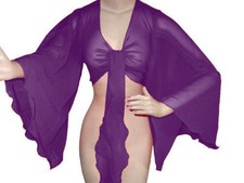 Sciarpa viola chiffon danza del ventre atmosfera top choli blusa pelle zingara tribale