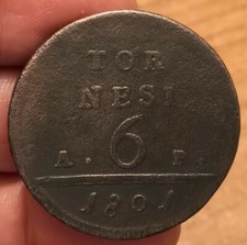 6 Tornesi 1801, Regno Di Napoli Ferdinando IV, Non Comune, Rif. 1881