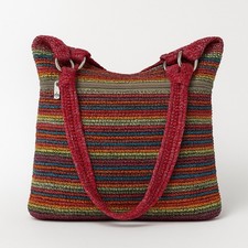 Borsa a tracolla The Sak all'uncinetto multicolore tracolla rossa boho tote borsetta look fatto a mano