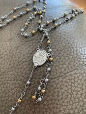 Collana Collane Acciaio Rosario Rosari  Oro Catena Catene Catenine