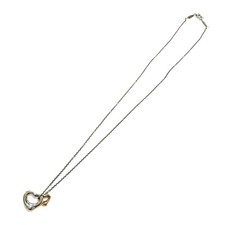 Collana TIFFANY & CO doppio piccolo cuore aperto 40 cm SV925 K18 argento oro ...