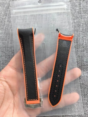 21mm black orange nylon fkm - orange,