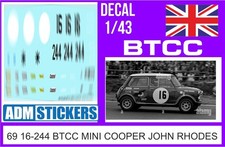 69 16 DECAL 1/43 BTCC 1969
