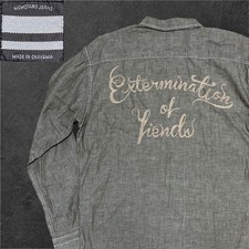 Camicia da lavoro MOMOTARO JEANS Chambray taglia 44 Giappone punto catena rara XL