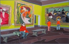 UGO NESPOLO - “MUSEO TOULOUSE LAUTREC" - Serigrafia materica originale cm 70x100