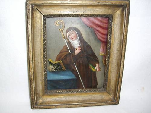 Dipinto santo con bastone - dipinto,