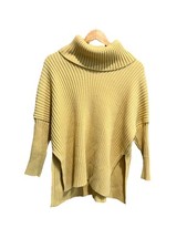 Maglione maglia donna acrilico manica lunga collo alto giallo Mersea taglia OS