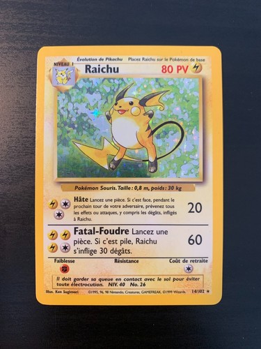 Carte pokémon raichu 14 - pokémon,