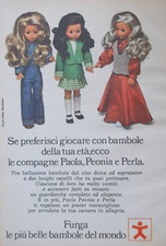 Pubblicità Advertising Werbung Italian 1973 FURGA BAMBOLE PAOLA PEONIA E PERLA.