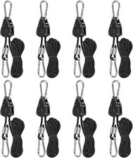 8Pz Cricchetto per Corda Da 150 Libbre  Carrucole Piccole Con Gancio E Corda Nyl