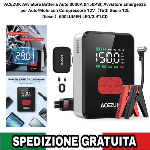 Avviatore batteria auto 8000a - avviatore,
