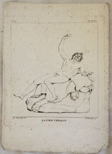 SATIRO UBRIACO SAVERIO PISTOLESI SU DISEGNO MALDARELLI MITOLOGIA 1840 CIRCA