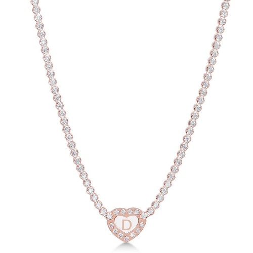 Collana tennis argento rosa - argento,