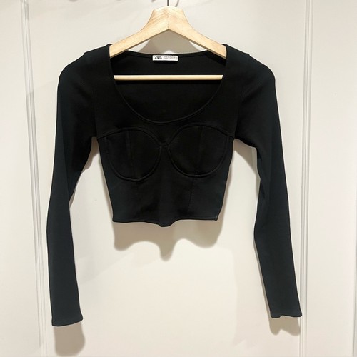 Crop top zara nero - zara, costine