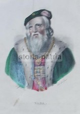 ARTE_ANTICO RITRATTO_VASA_INCISIONE DELL'800_ARTISTA DOLFINO_LITO COLORATA_BELLA