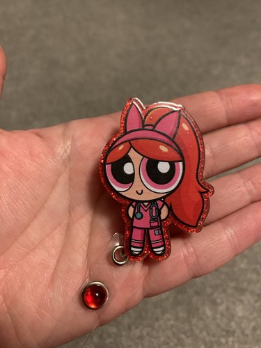 Blossom powerpuff girl badge - girl,