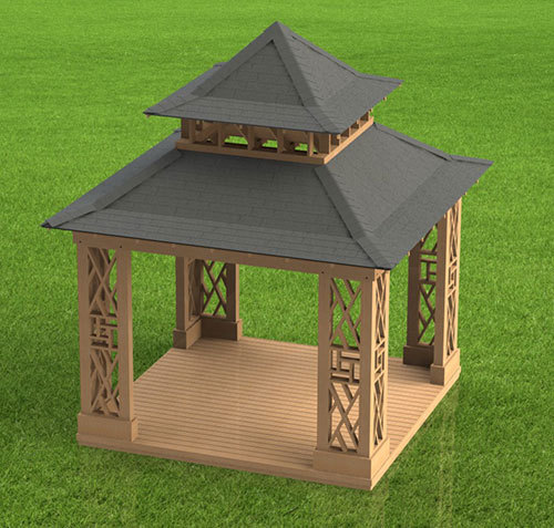 Gazebo stile pagoda - piani, di