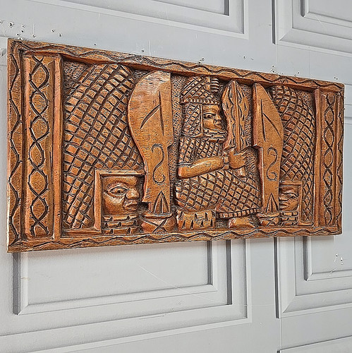 Vintage carved wall panel - panel,