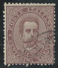 1879- REGNO-UMBERTO I° - 30 CENT. N. 41- USATO - FIRMATO- CATALOGO EURO 4.500,00