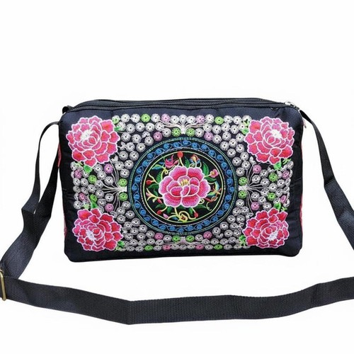 Borsa tracolla ricamata - a,