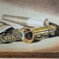 Litografia Sergio Nardoni Sax arte figurativa Natura morta Musica Blus