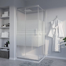 BOX DOCCIA 70x90 CRISTALLO 6mm CABINA BAGNO ANGOLARE 2 LATI TRASPARENTE SERIGRAF