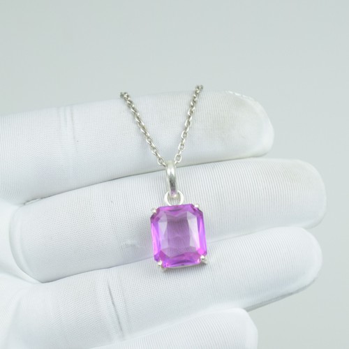 Ciondolo zaffiro rosa lusso - ciondolo, di