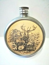 fiaschetta in acciaio inox per liquori anni 80