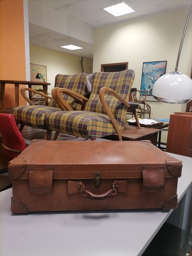 Valigia pelle vintage anni - vintage,