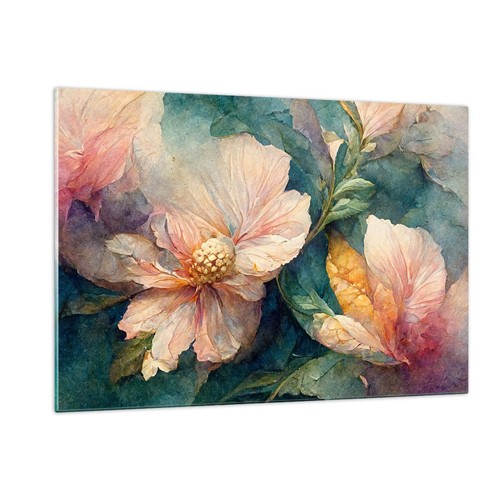 Quadro vetro 120x80cm fiori - quadro,
