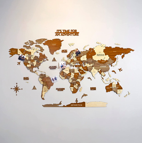 Mappa del mondo legno - del, in