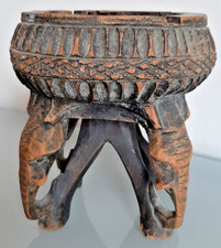 SCULTURA ELEFANTE LEGNO AFRICA POSACENERE  1970 ORIGINALE VINTAGE ETNICA TRIPODE