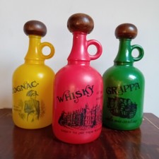bottiglie da collezione anni 70 whisky cognac grappa Serigrafia tappo di legno