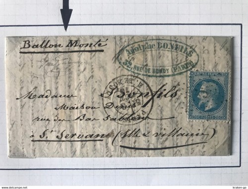 Busta 1870 posta - -, per